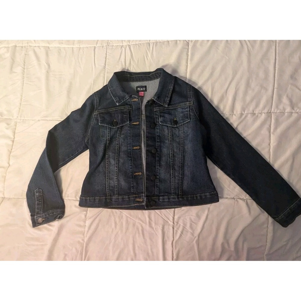 The Childrens Place Denim Youth Girl's Blue‎ Cotton Blend Jeans Jacket Sz XXL 16